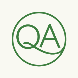 The Queer ADHD logomark—the letters q and a inside a circle—appears in green on a cream-colored background.